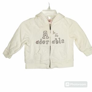 Off White Old Navy Infant Front Zip Hoodie Sweatshirt